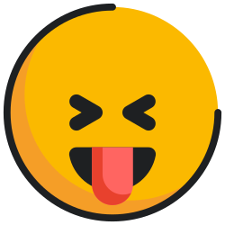 face, tongue, squinting, emoticon icon icon
