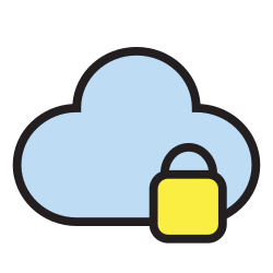 lock, safety, cloud, secure, protection, padlock, security icon icon